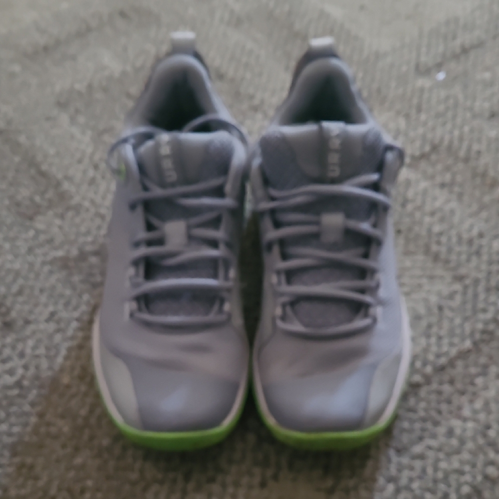 Under Armour Youth Gray and Green Athletic Shoes